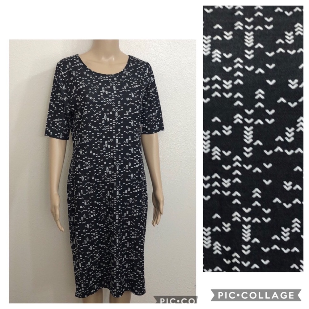 🆕 LuLaRoe Julia Black & White print Dress